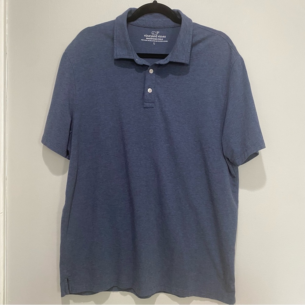 Vineyard Vines Edgartown Polo Pima Cotton 3 Button Blue Large